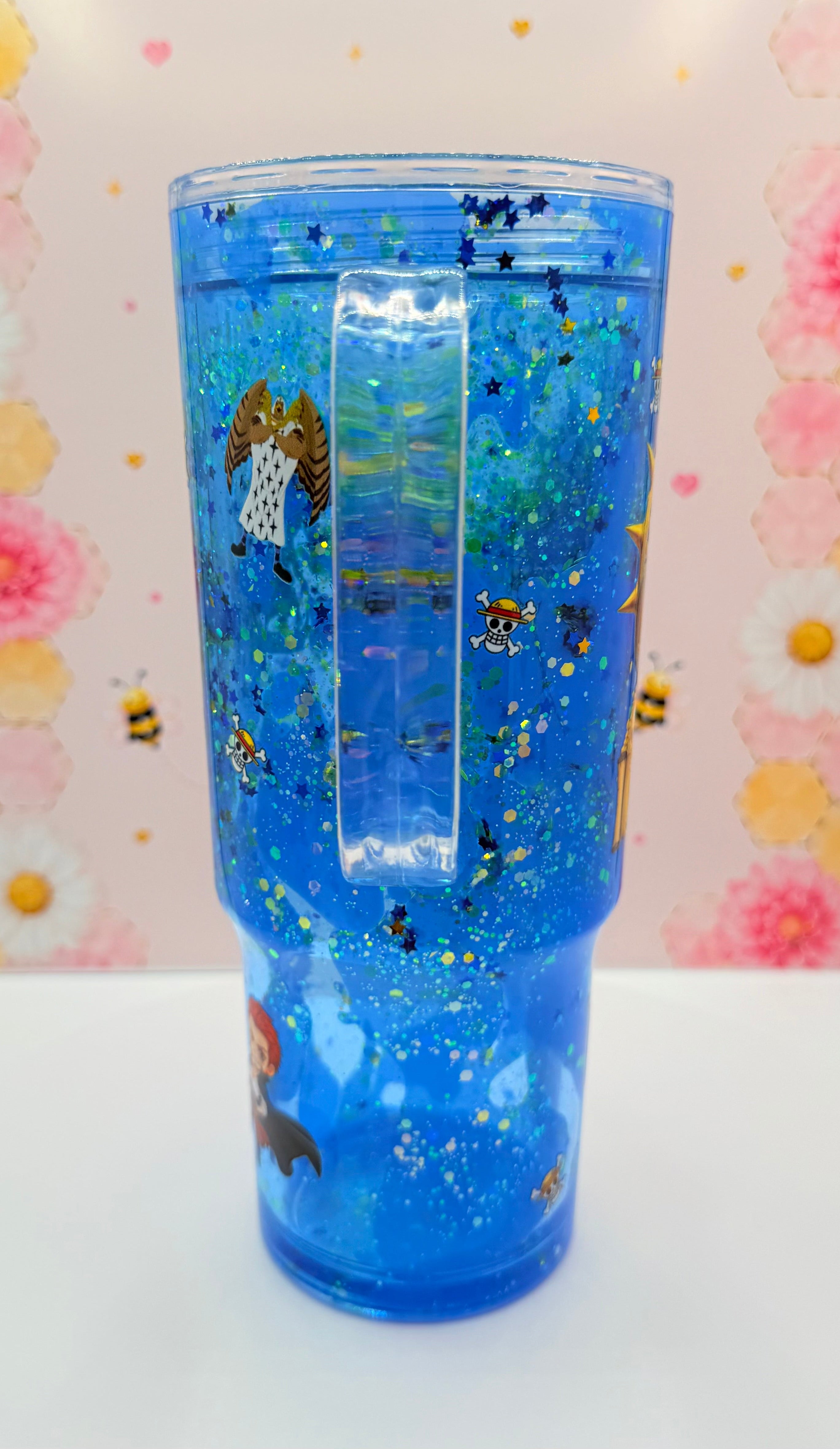 Anime Inspired Blue Glitter Lava Tumbler | 40 oz Acrylic Tumbler
