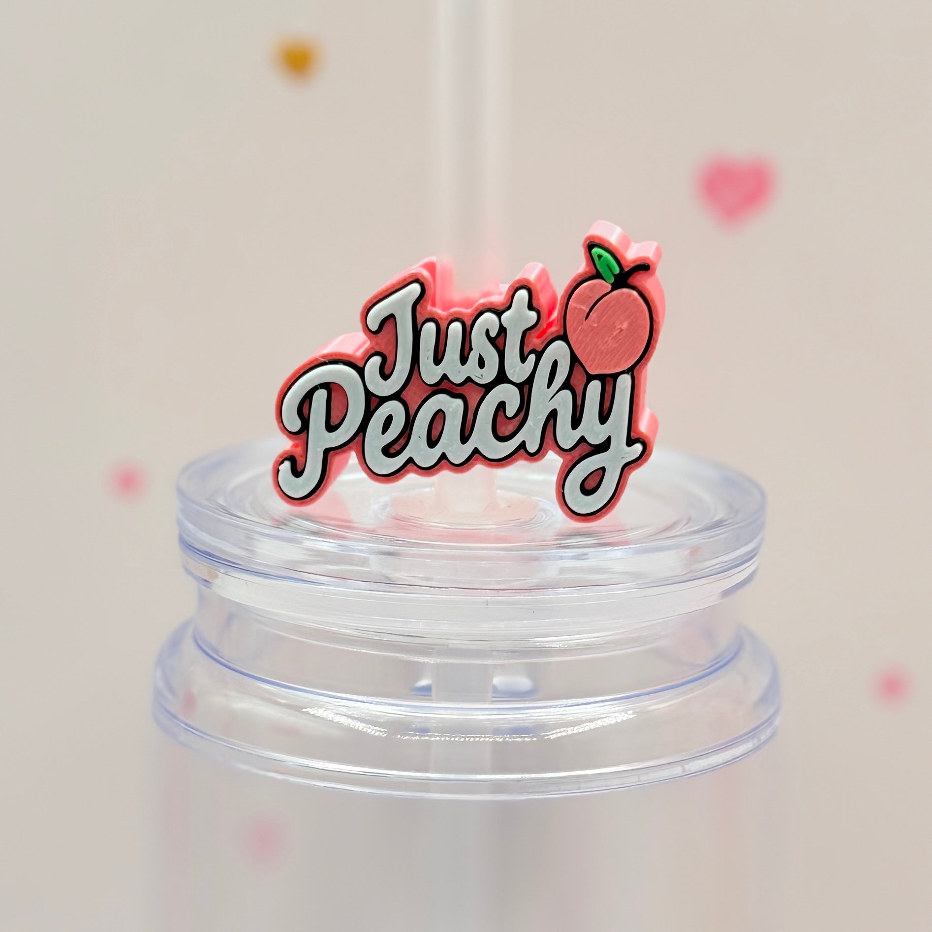 Just Peachy Straw Topper | Cute Peach Straw Charm