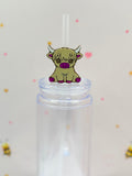 Highland Cow Straw Topper | Cute Cow Straw Charm