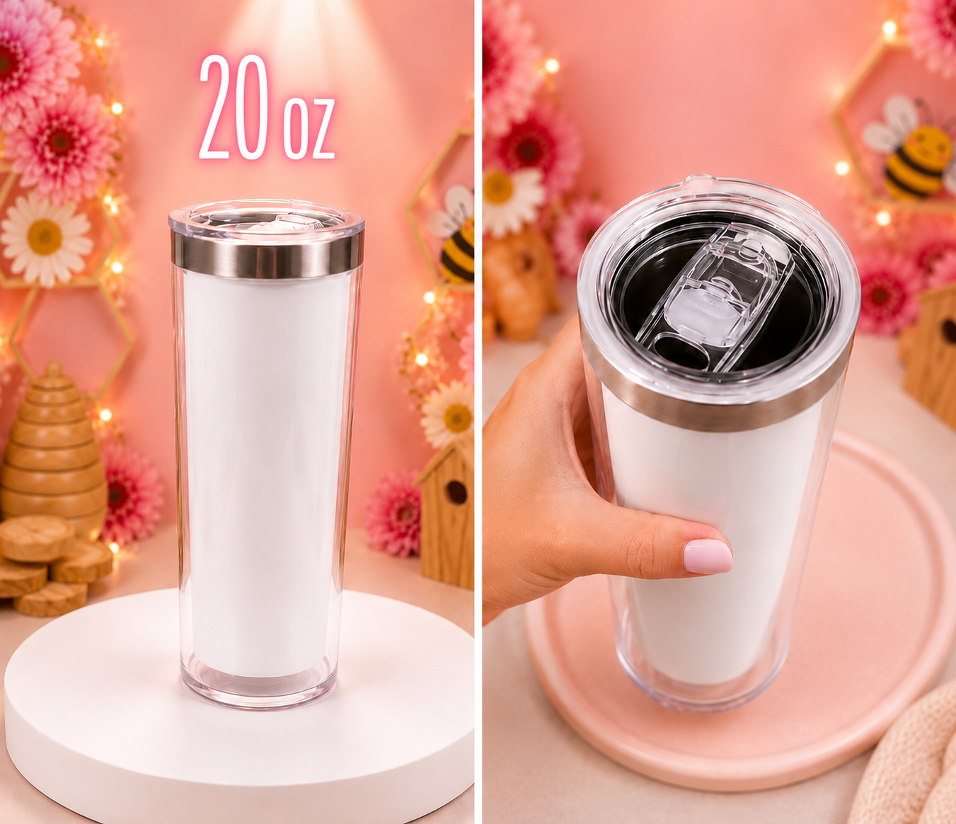 20oz -Design Your Own Custom Cup | Choose Your Cup Style & Effect | Handmade by Sweet Bee Party Co.