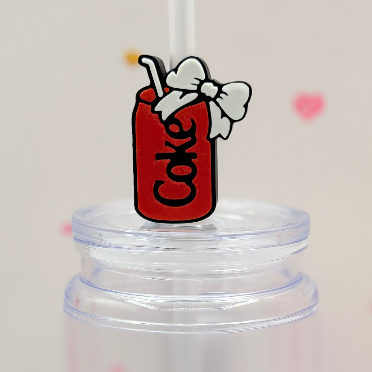 Cherry Soda Can Straw Topper | Cute Drink Straw Charm