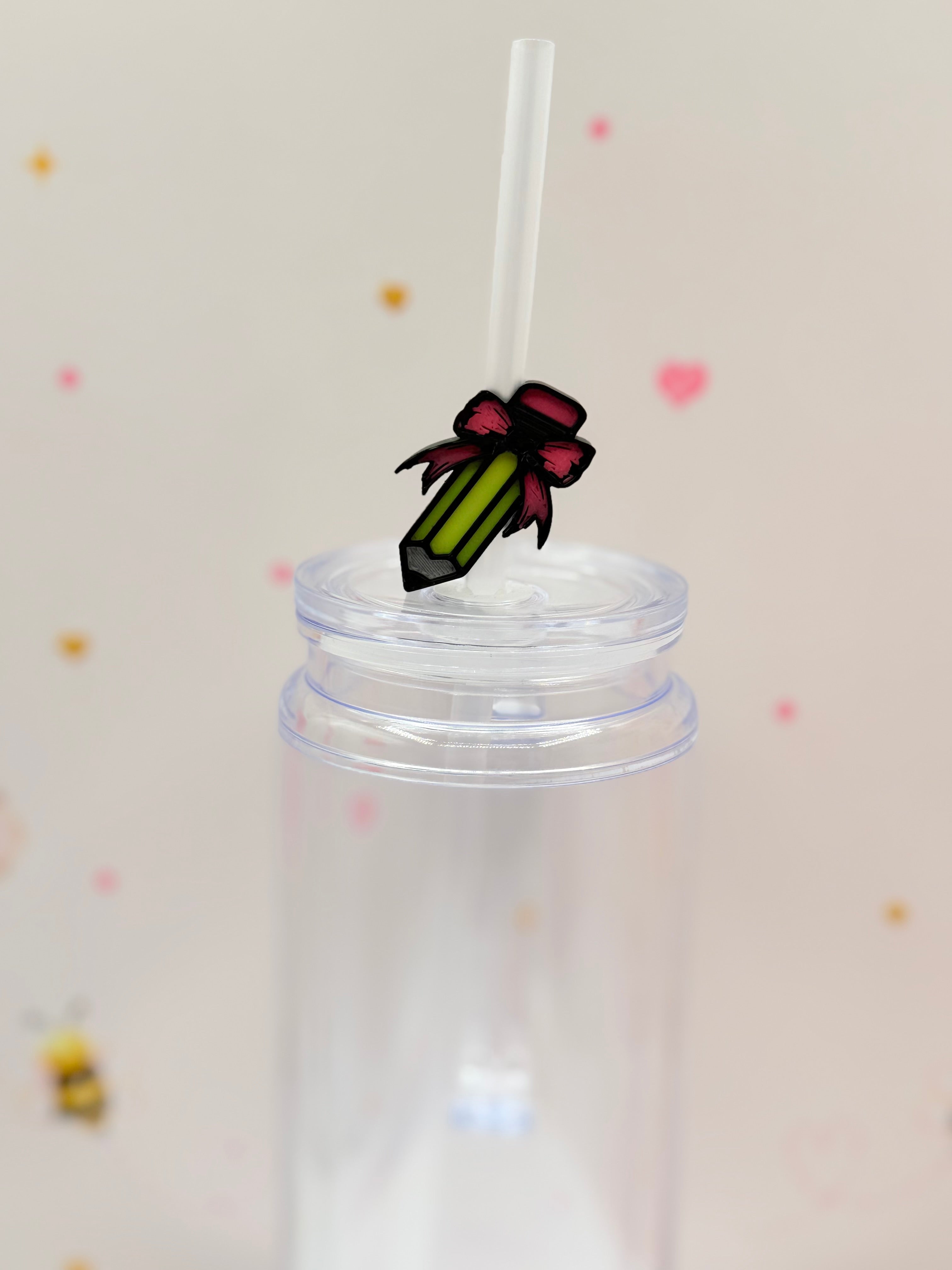 Pencil Straw Topper | Straw Charm