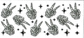 Peace Skeleton Hands