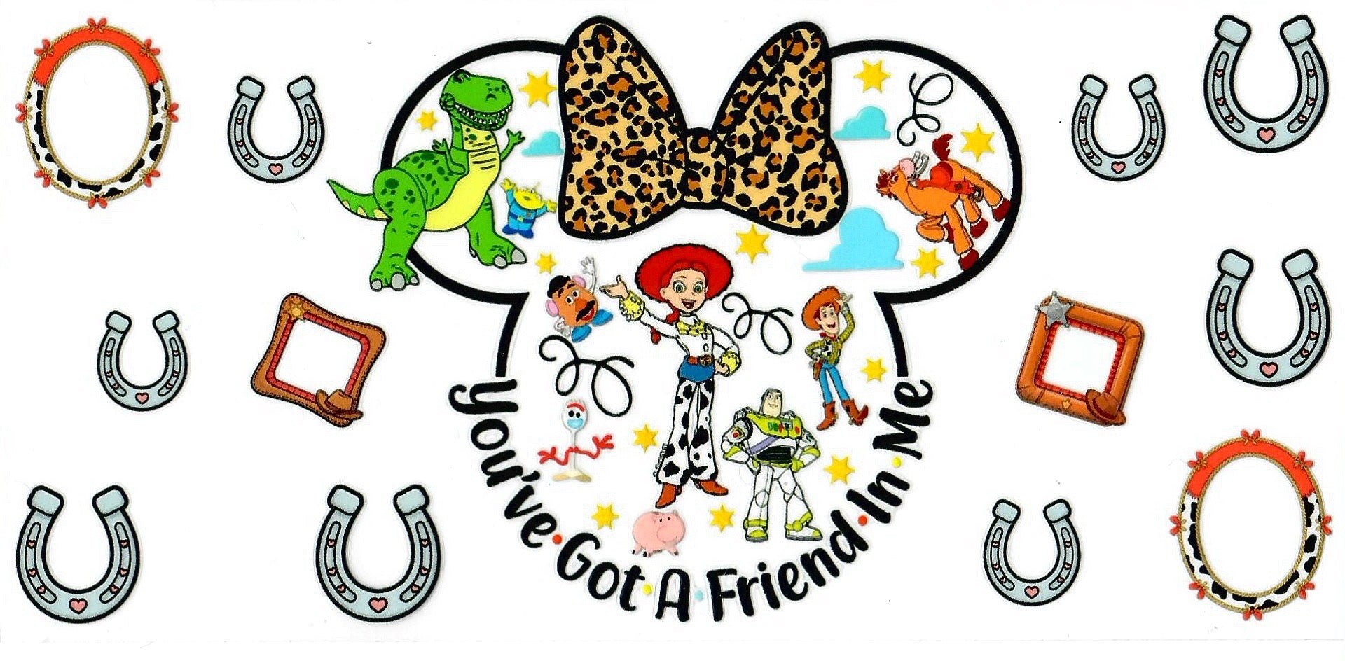 Cartoon Cowboy & Space Friends