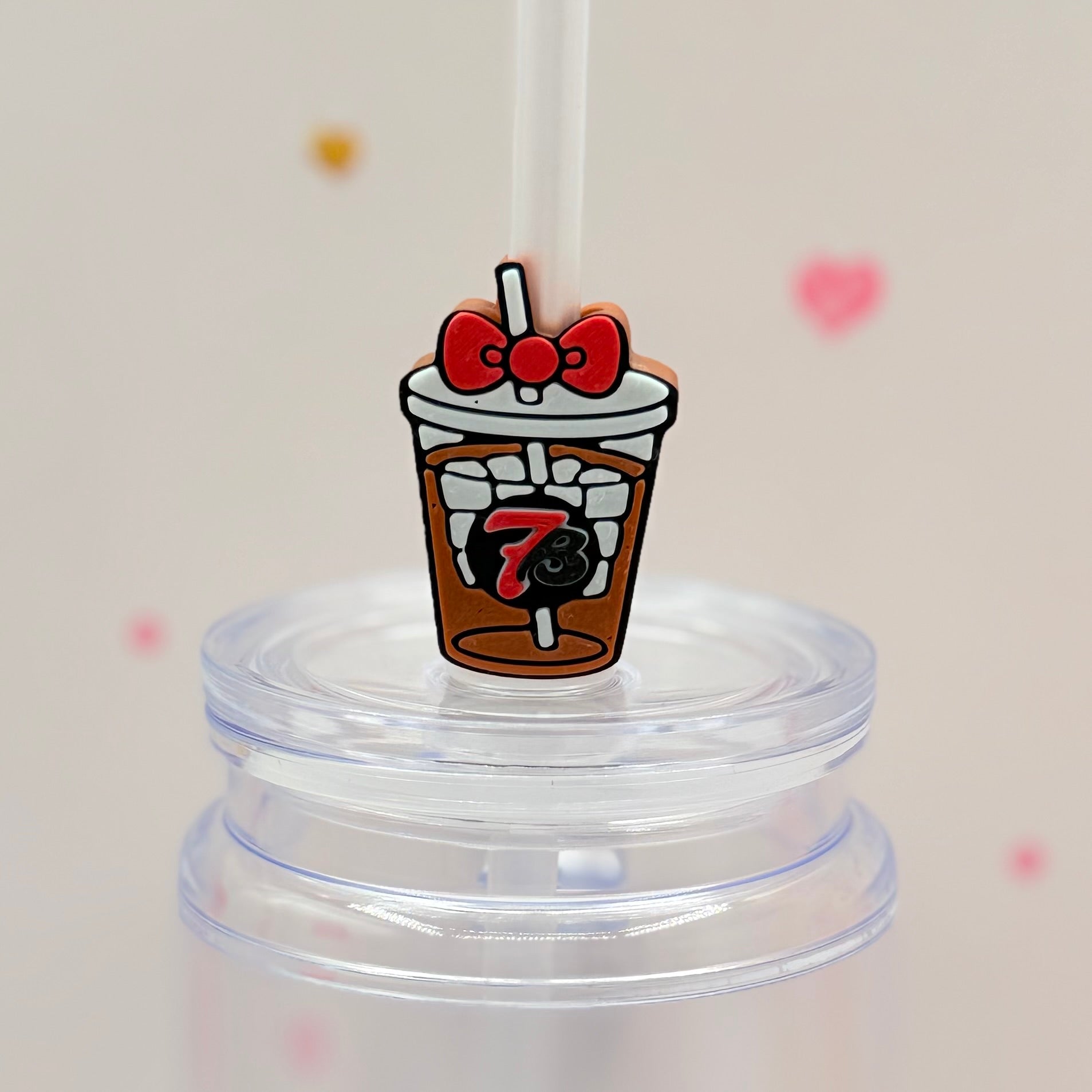 Cute Cherry Cola Straw Topper | Soda Cup Straw Charm