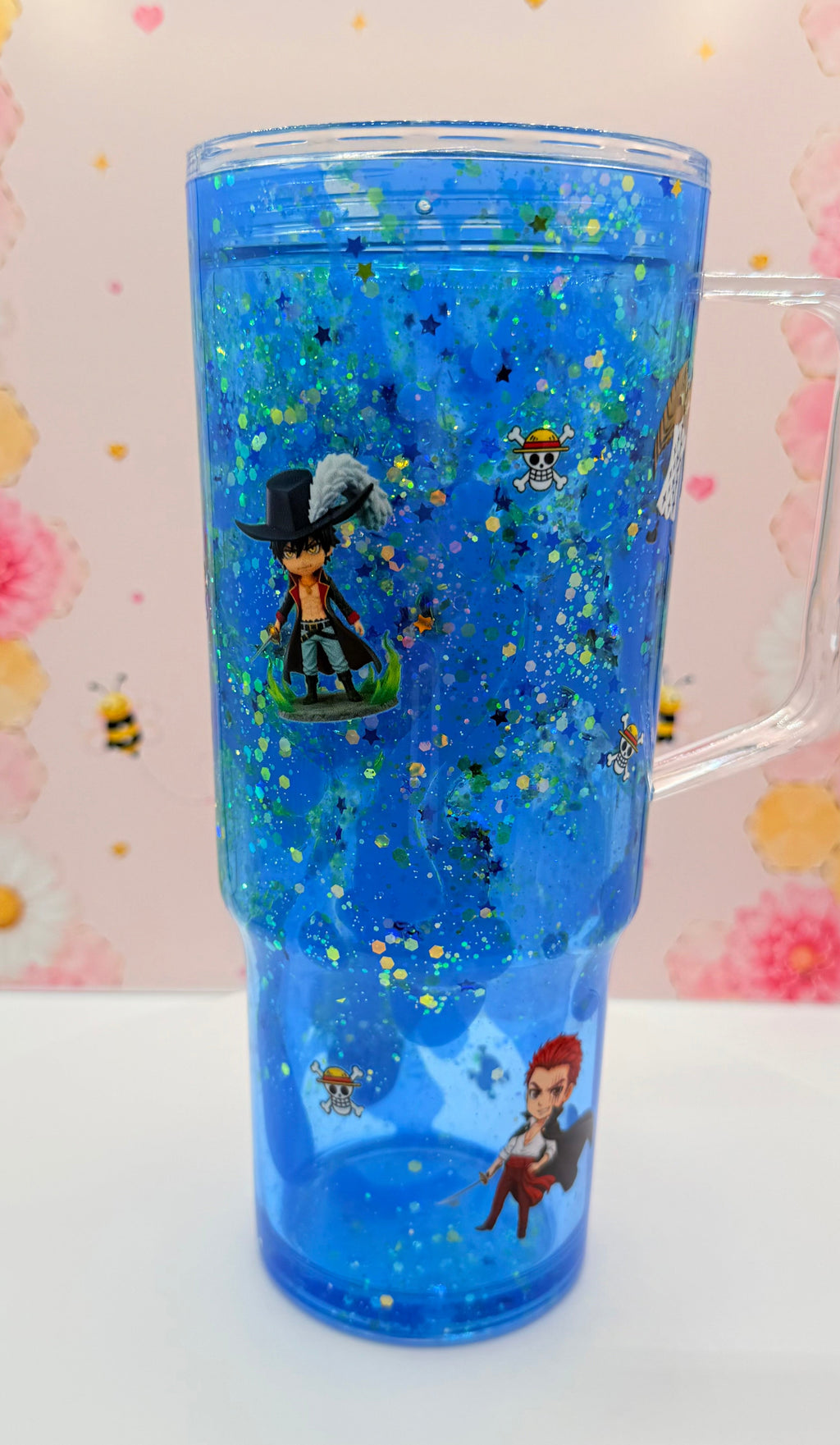 Anime Inspired Blue Glitter Lava Tumbler | 40 oz Acrylic Tumbler