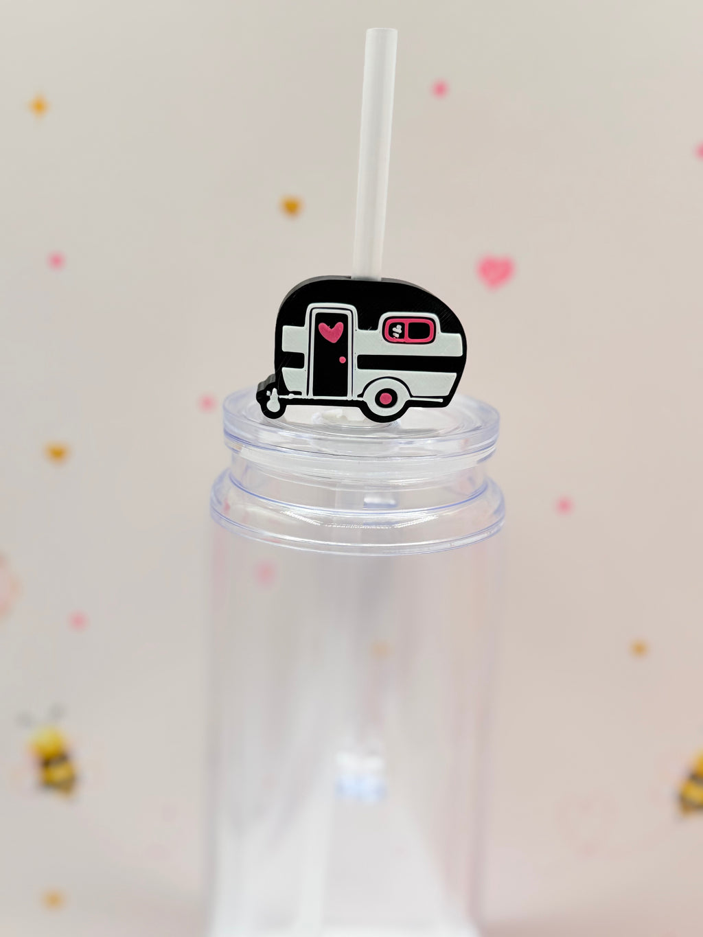 Camper Trailer Straw Topper | Cute RV Straw Charm | Camping Cup Decor | Travel Trailer Straw Topper