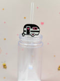 Camper Trailer Straw Topper | Cute RV Straw Charm | Camping Cup Decor | Travel Trailer Straw Topper