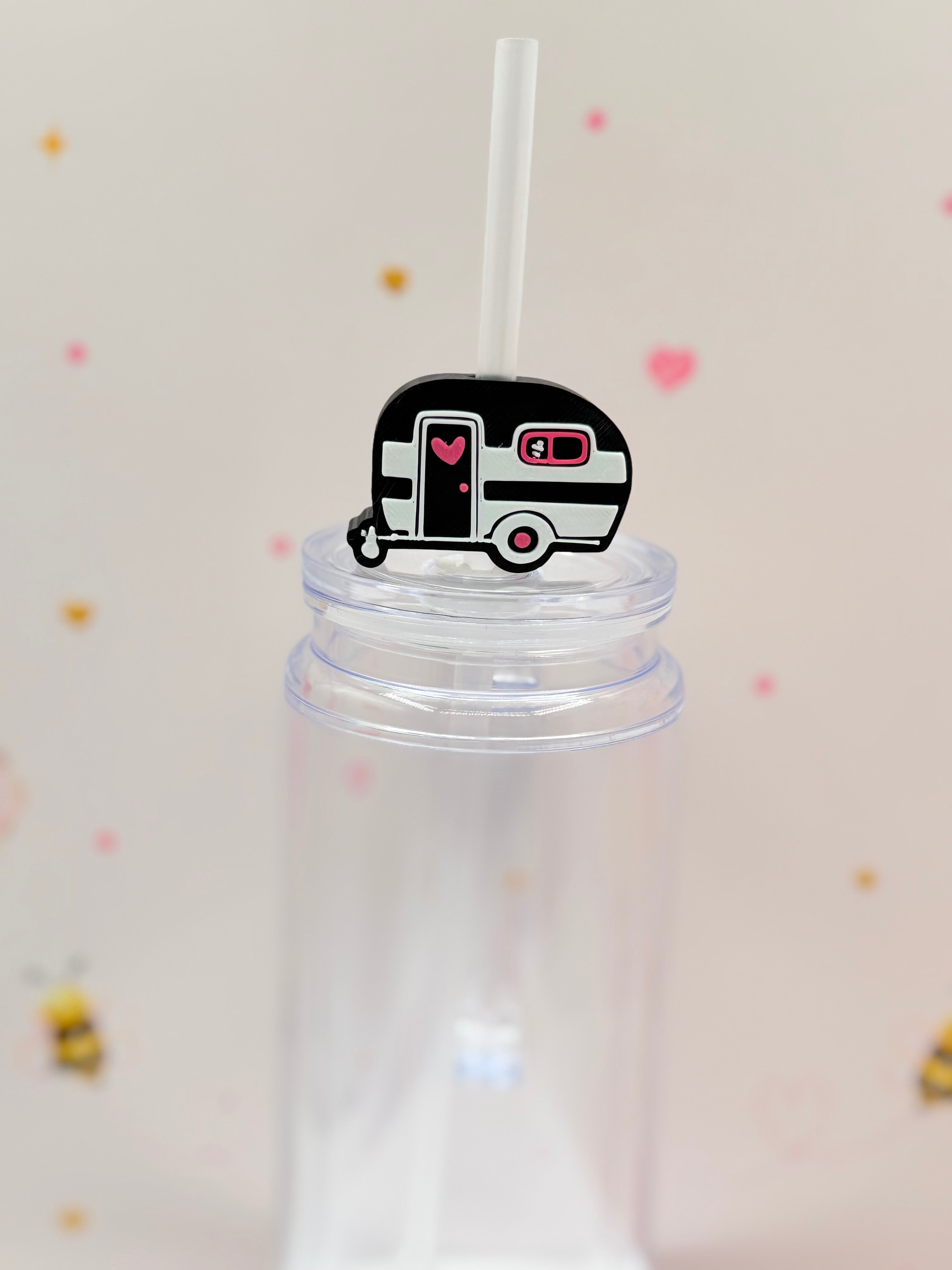 Camper Trailer Straw Topper | Cute RV Straw Charm | Camping Cup Decor | Travel Trailer Straw Topper