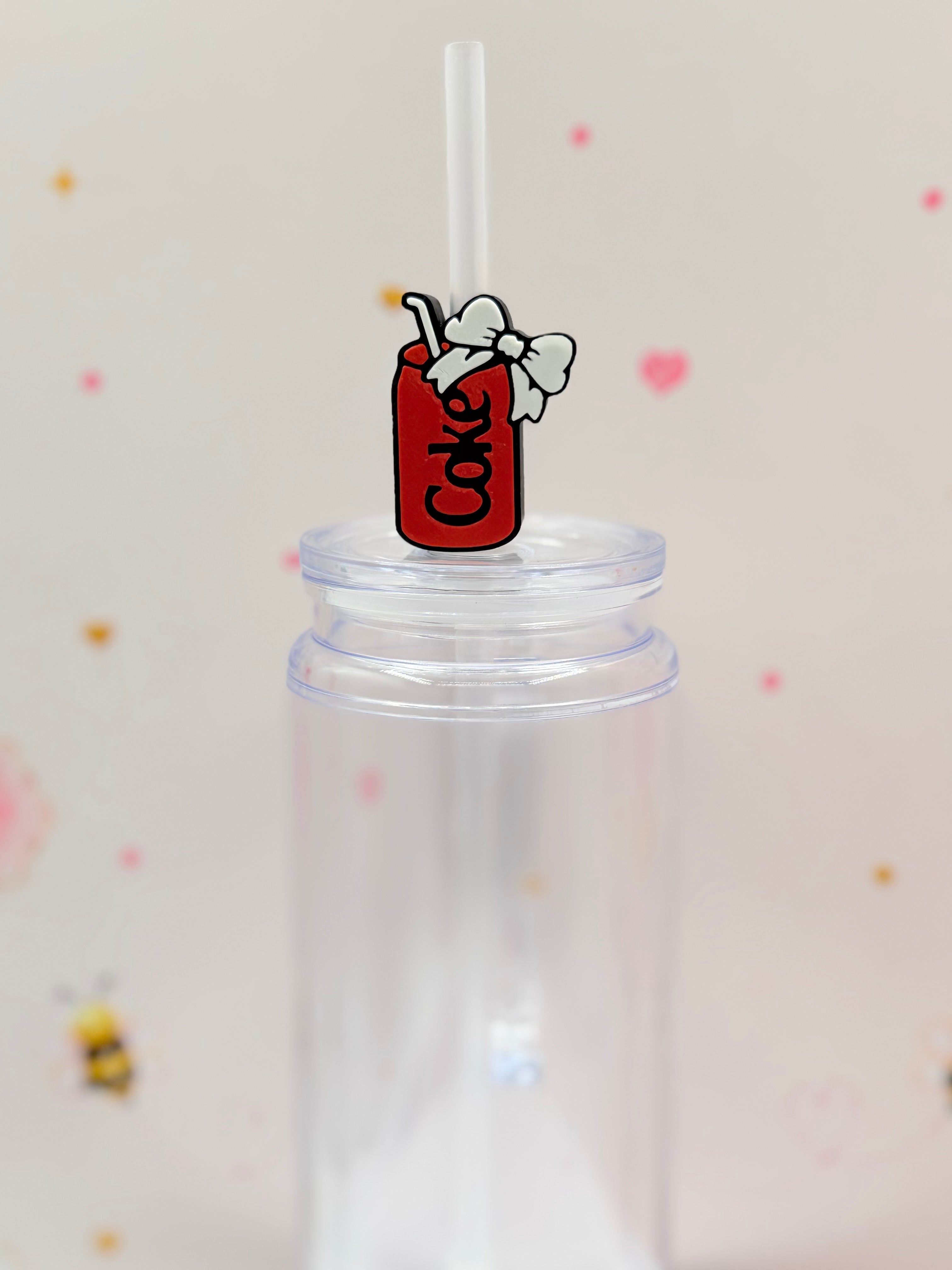 Cherry Soda Can Straw Topper | Cute Drink Straw Charm