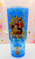 Anime Inspired Blue Glitter Lava Tumbler | 40 oz Acrylic Tumbler