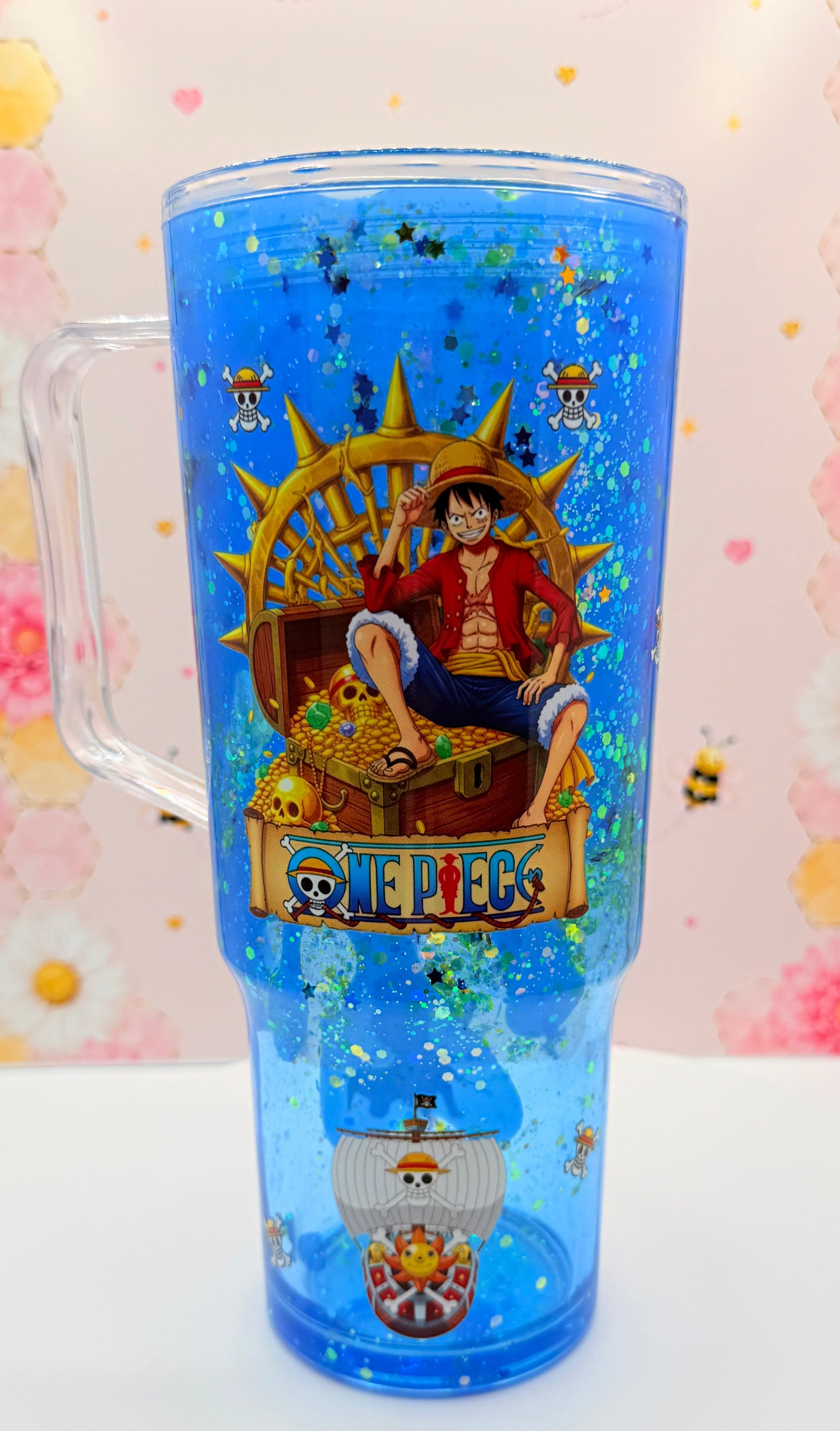 Anime Inspired Blue Glitter Lava Tumbler | 40 oz Acrylic Tumbler