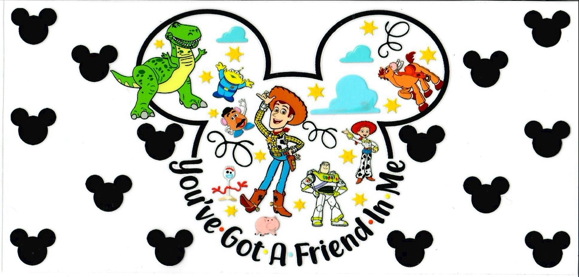 Cartoon Cowboy & Space Friends