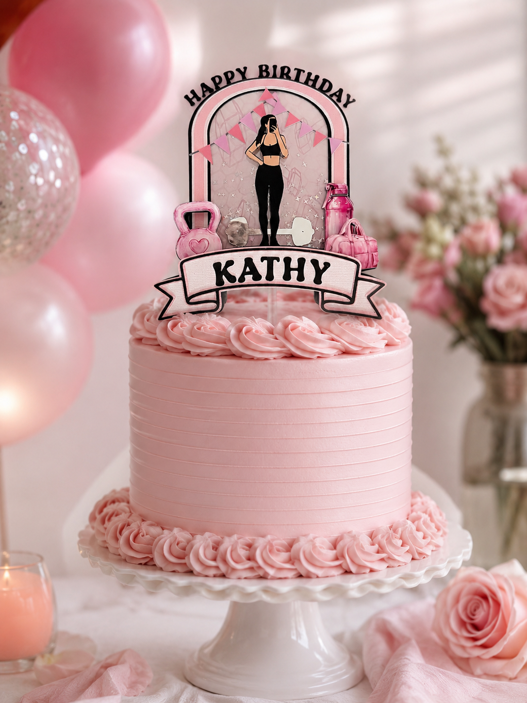 Fitness Theme Cake Topper