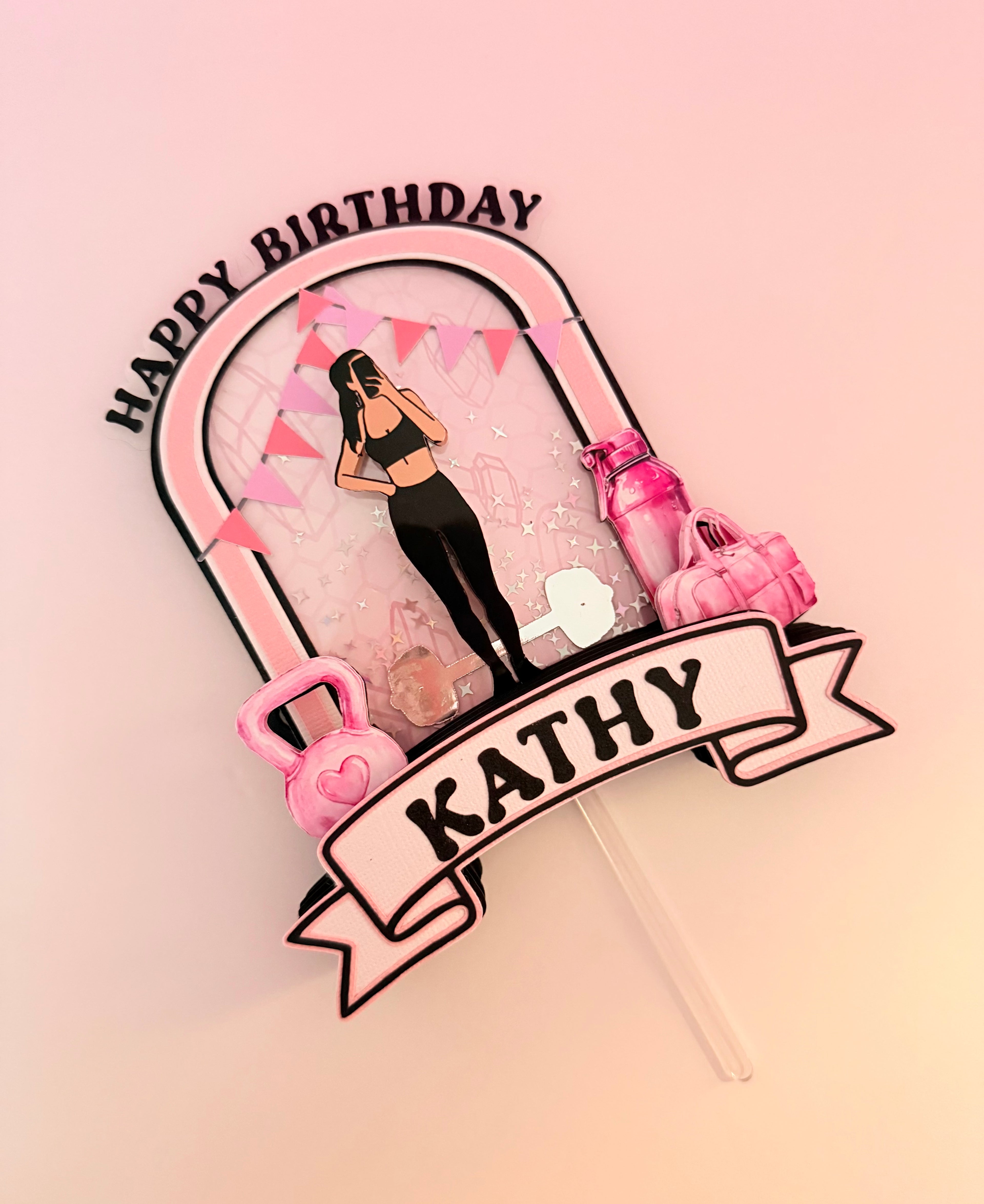 Fitness Theme Cake Topper