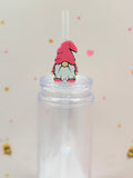 Pink Gnome Straw Topper | Cute Gnome Straw Charm