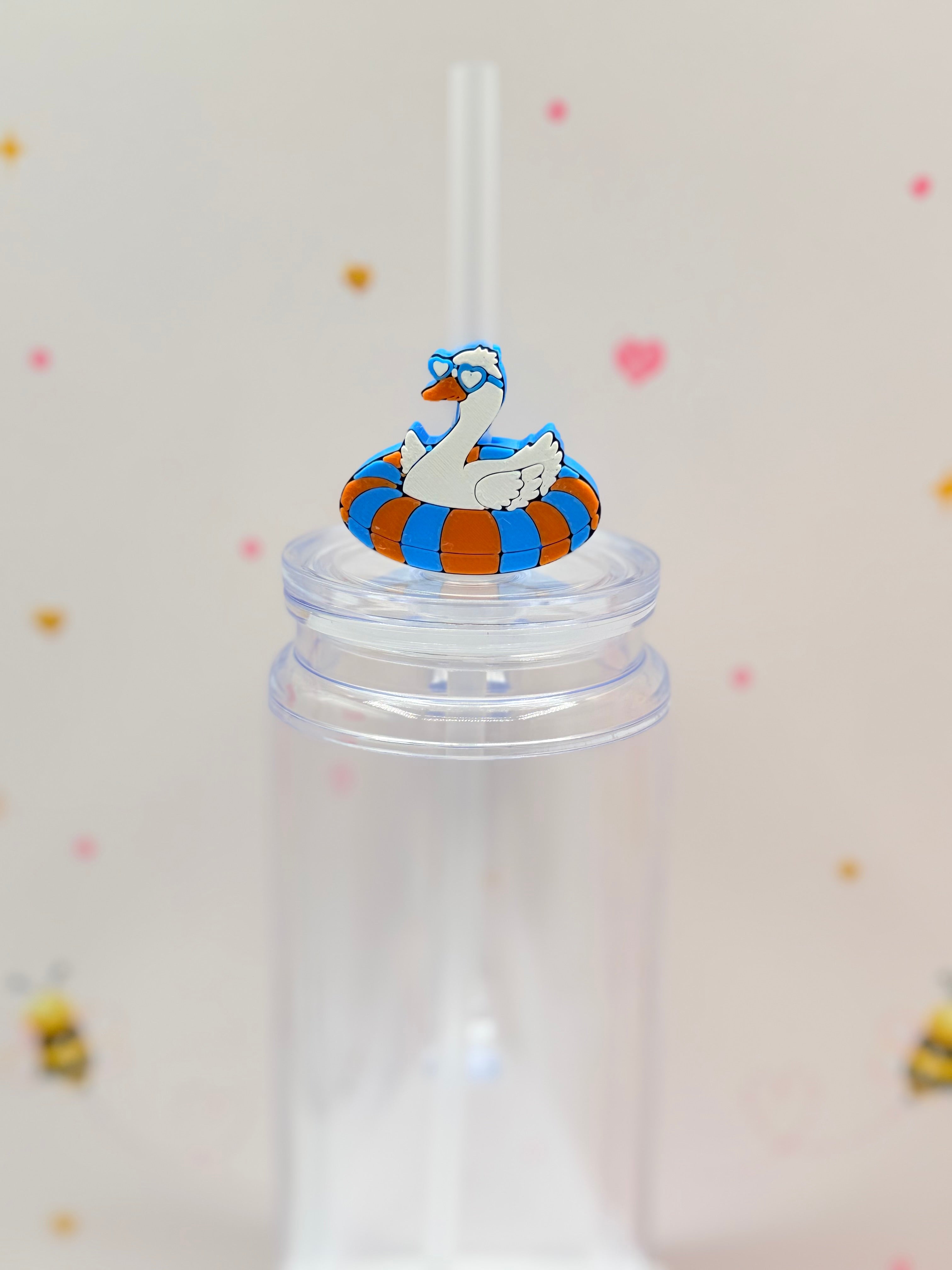 Swan Pool Float Straw Topper | Summer Straw Charm