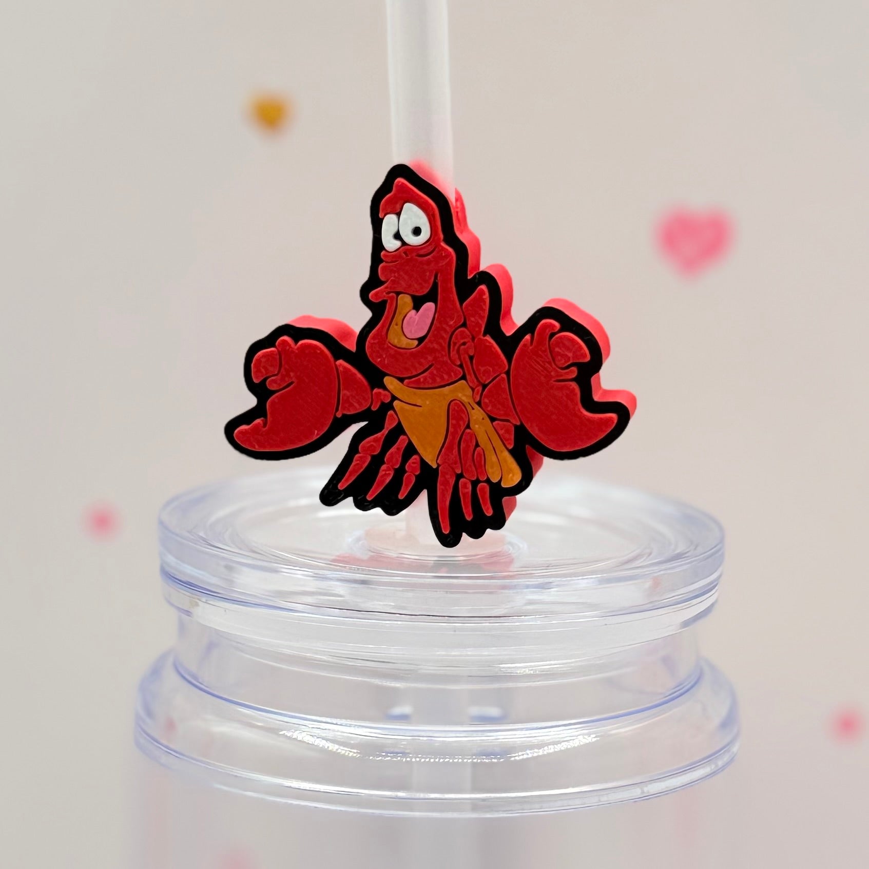 Cute Red Crab Straw Topper | Ocean Friend Straw Charm