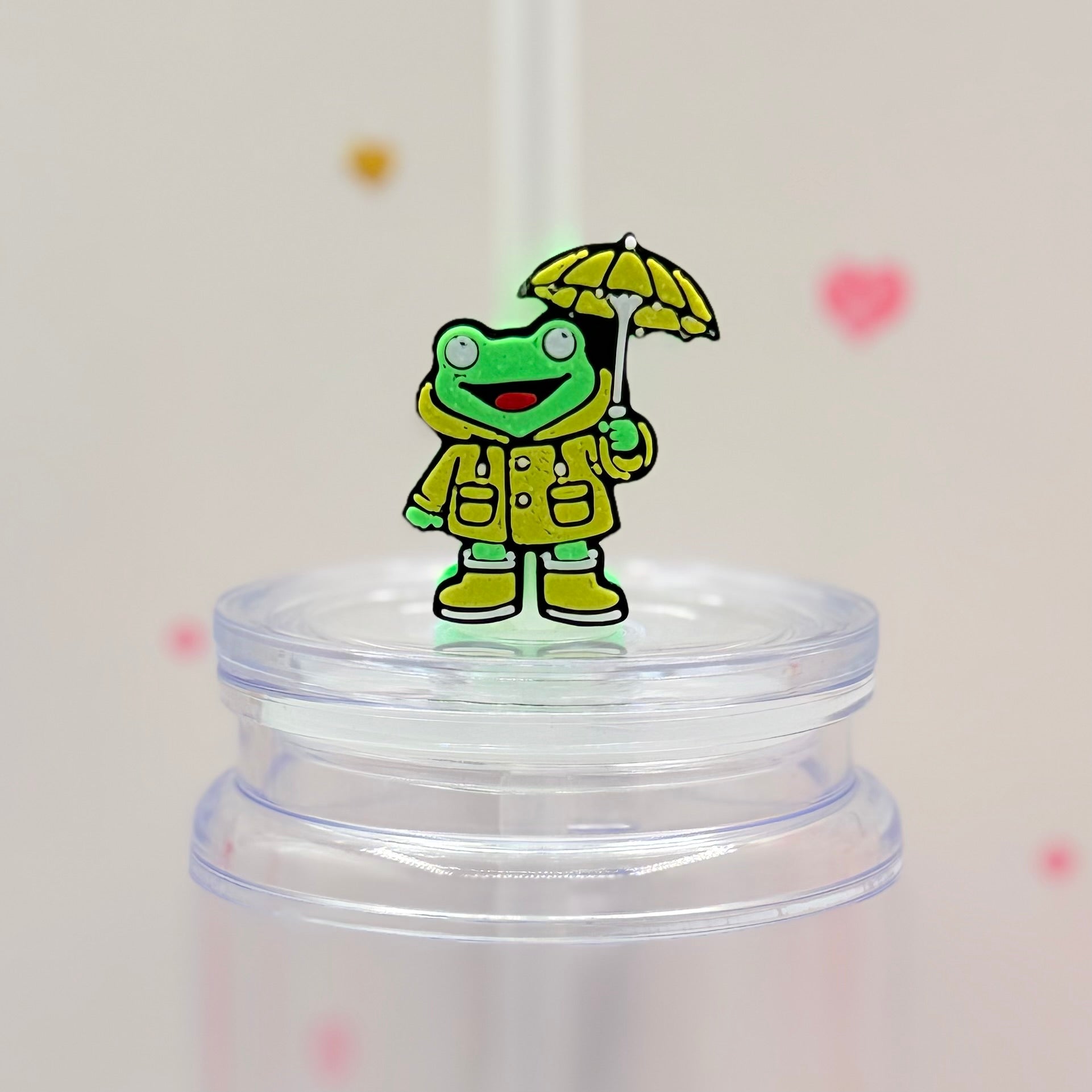 Cute Frog with Umbrella Straw Topper
