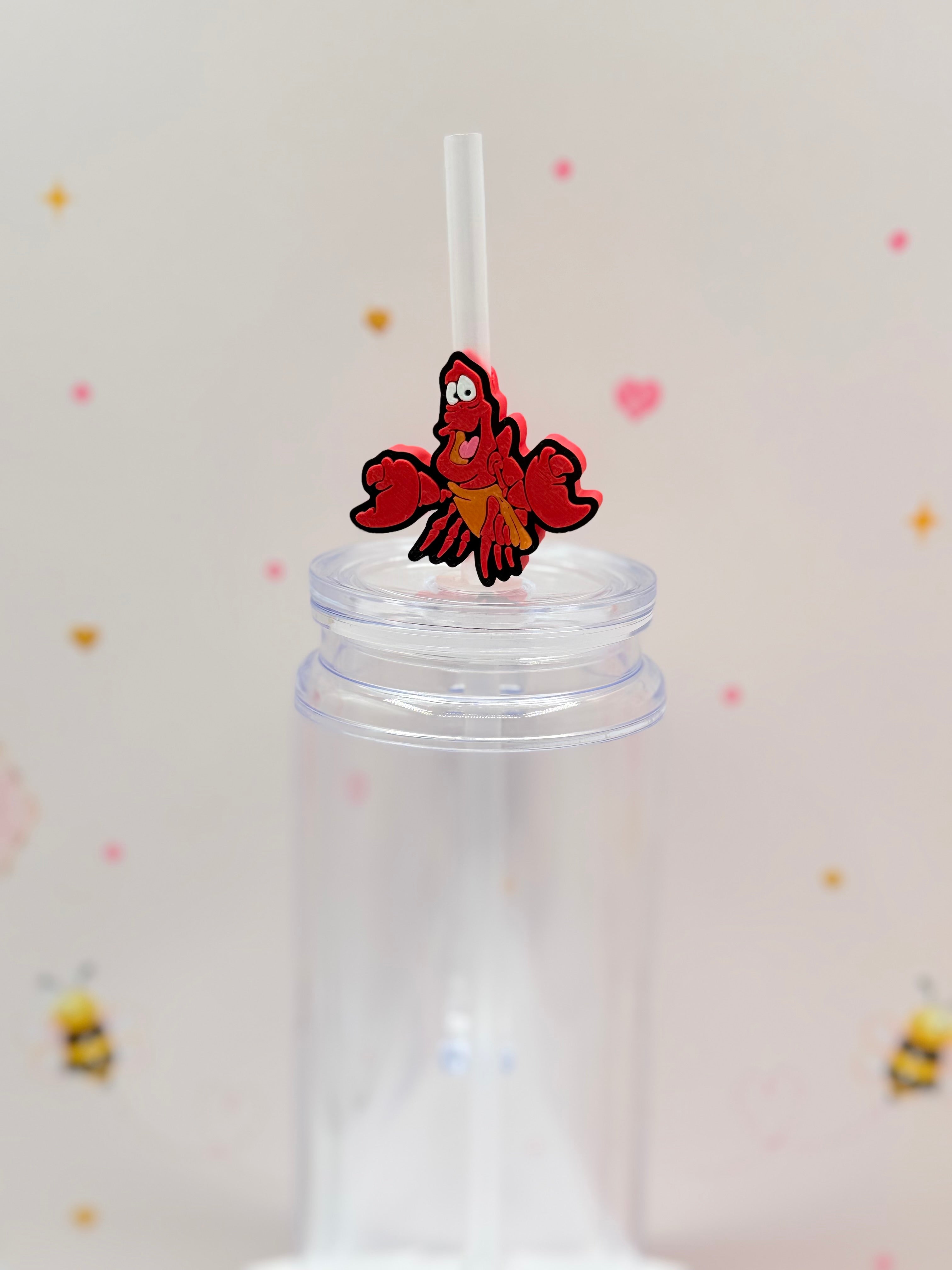 Cute Red Crab Straw Topper | Ocean Friend Straw Charm