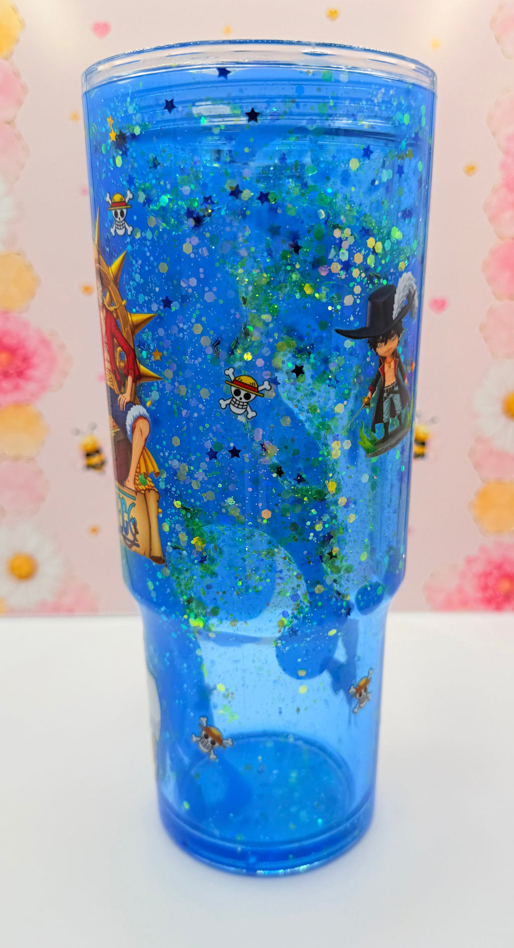 Anime Inspired Blue Glitter Lava Tumbler | 40 oz Acrylic Tumbler
