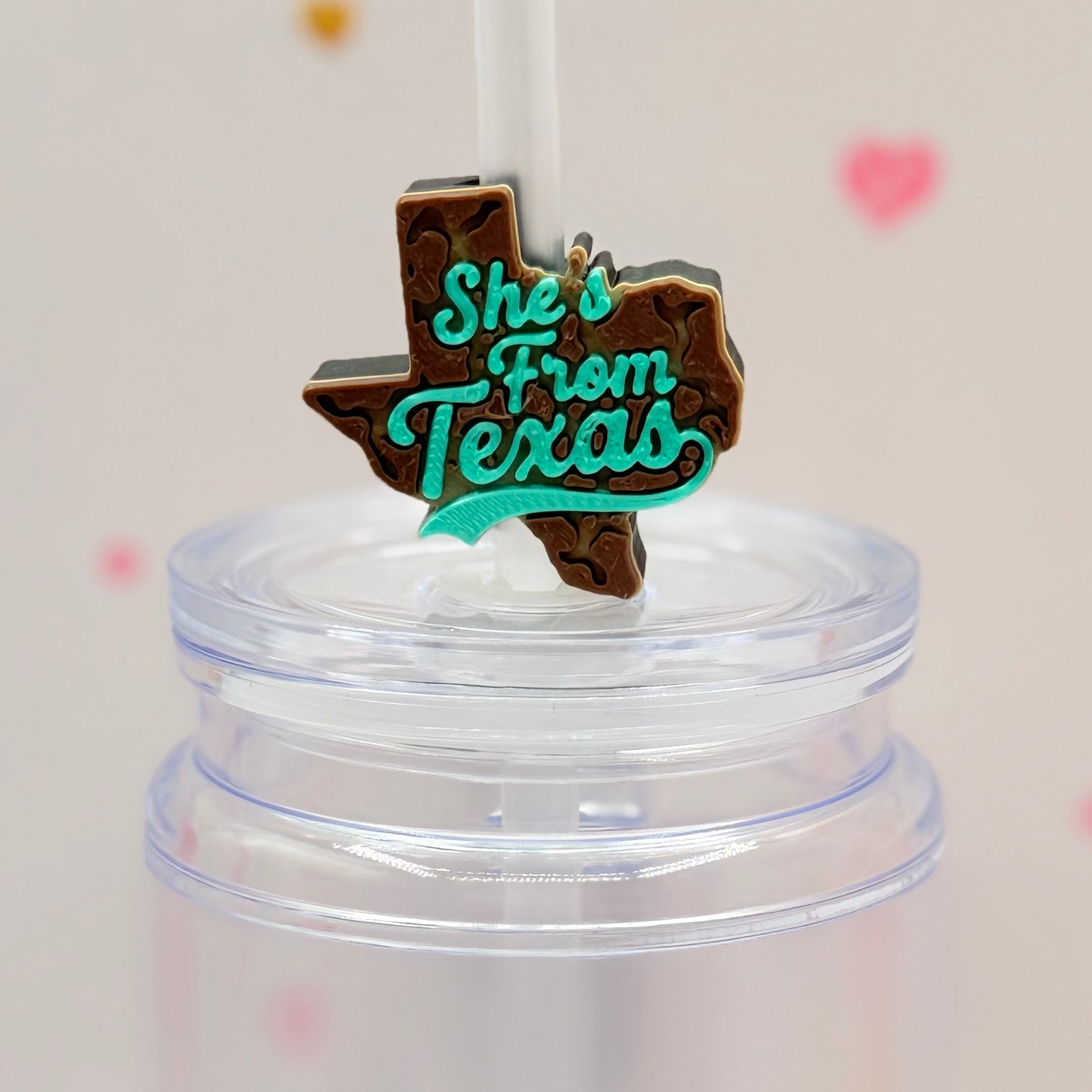 “She’s From Texas” Straw Topper | Texas Straw Charm